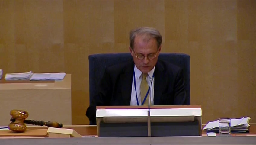 Stillbild från debatten i kammaren