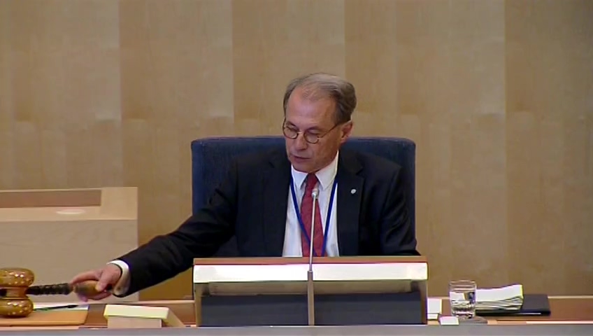 Stillbild från debatten i kammaren