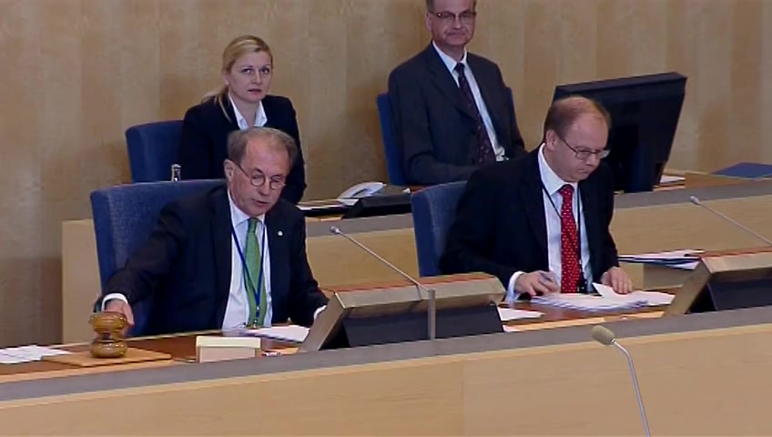 Stillbild från debatten i kammaren
