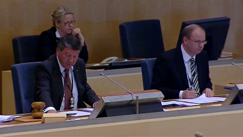 Stillbild från debatten i kammaren