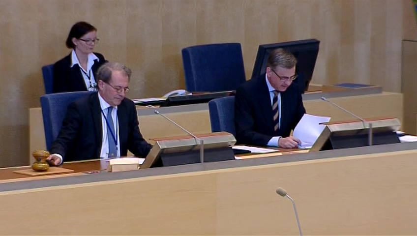 Stillbild från debatten i kammaren