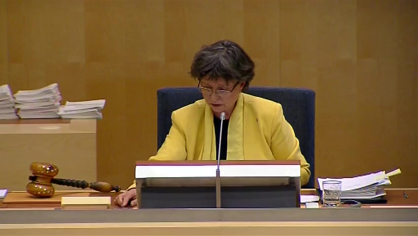Stillbild från debatten i kammaren