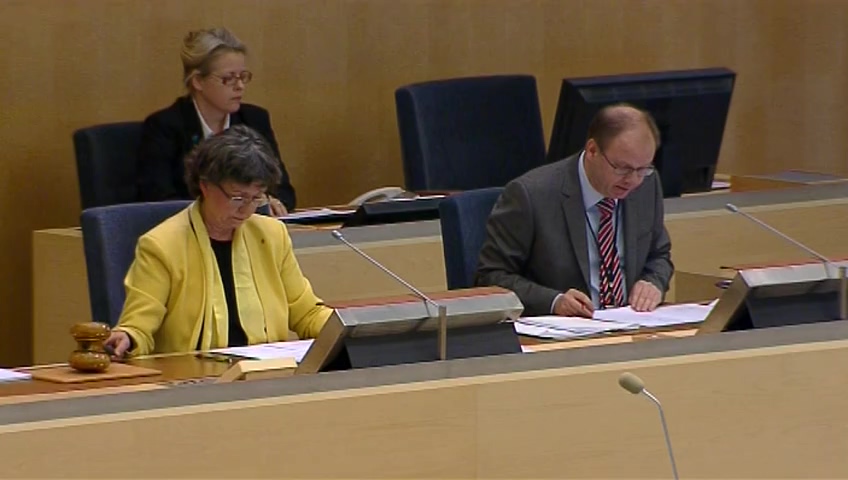 Stillbild från debatten i kammaren