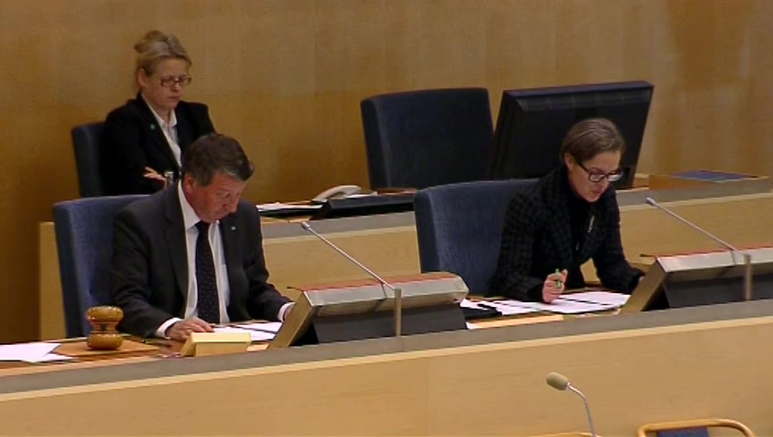 Stillbild från debatten i kammaren