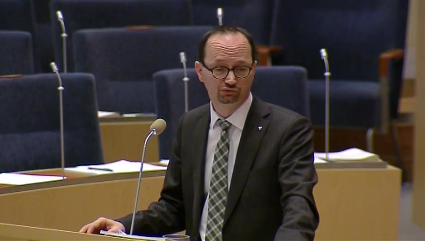 Stillbild från debatten i kammaren