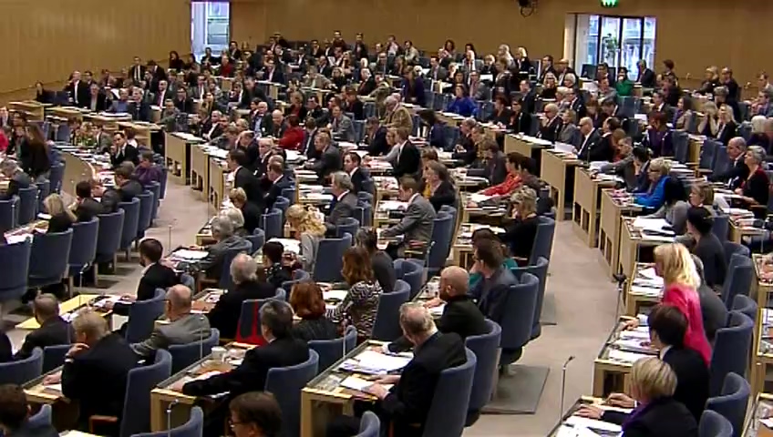 Stillbild från debatten i kammaren