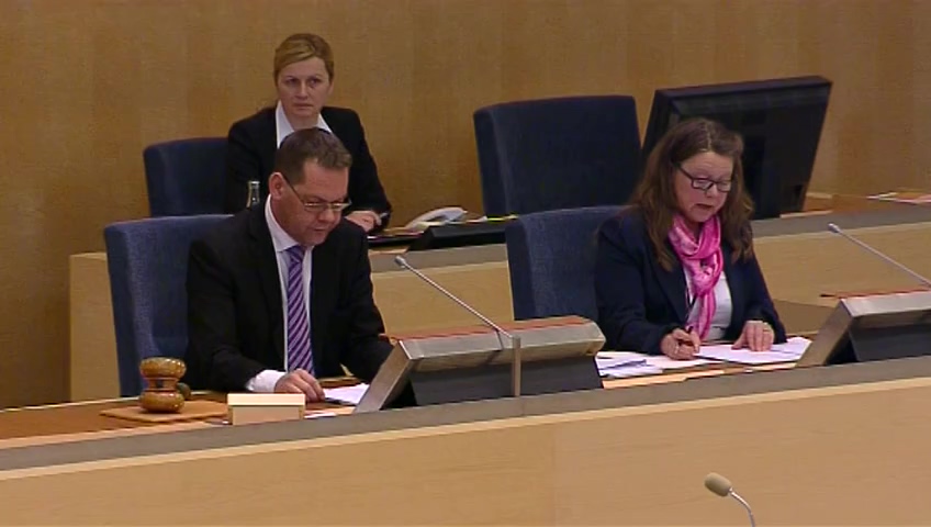 Stillbild från debatten i kammaren