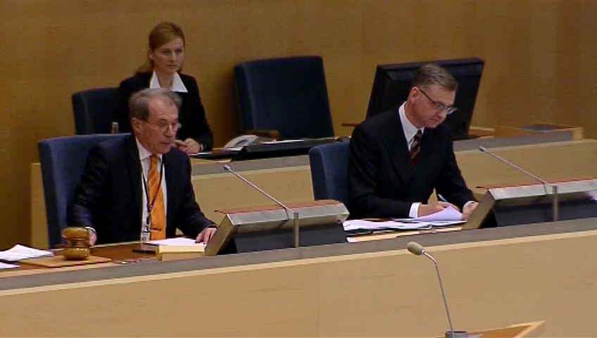 Stillbild från debatten i kammaren