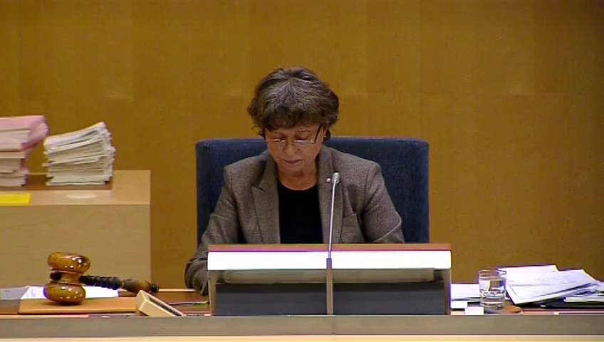 Stillbild från debatten i kammaren