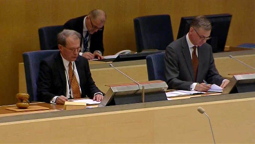 Stillbild från debatten i kammaren