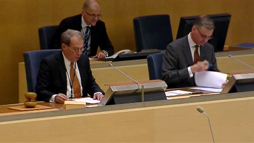 Stillbild från debatten i kammaren
