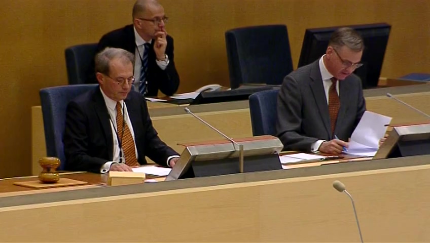 Stillbild från debatten i kammaren