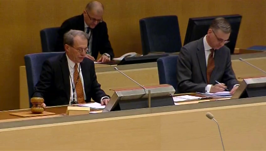 Stillbild från debatten i kammaren