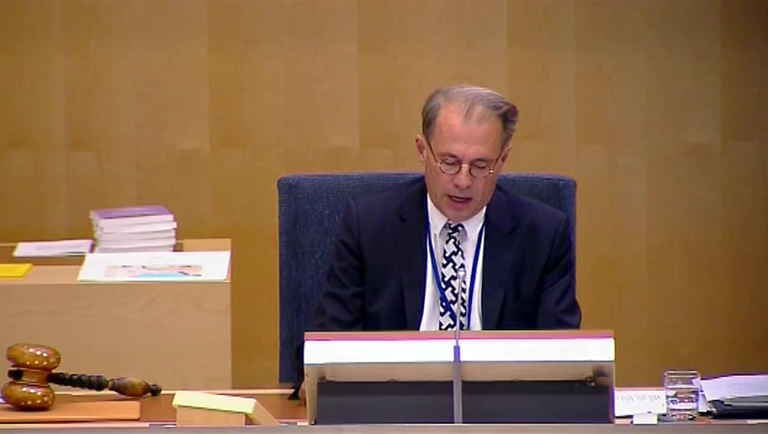 Stillbild från debatten i kammaren