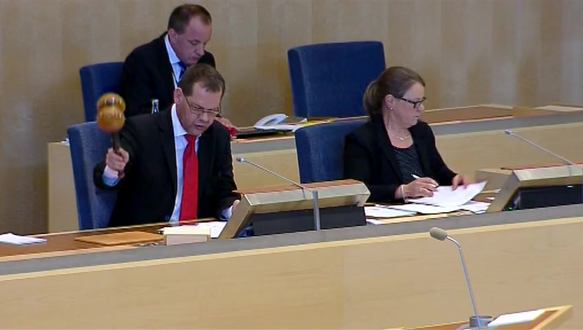 Stillbild från debatten i kammaren