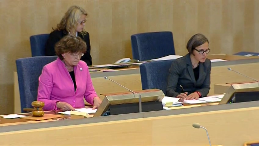 Stillbild från debatten i kammaren
