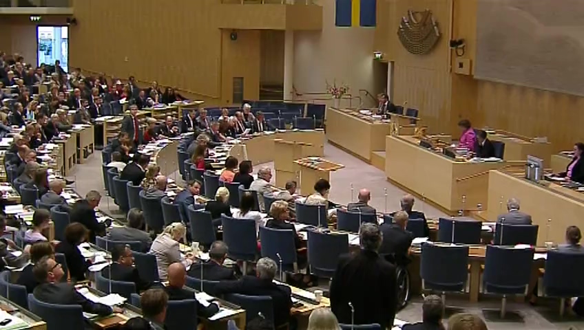 Stillbild från debatten i kammaren