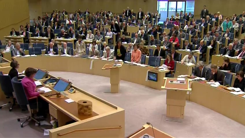 Stillbild från debatten i kammaren