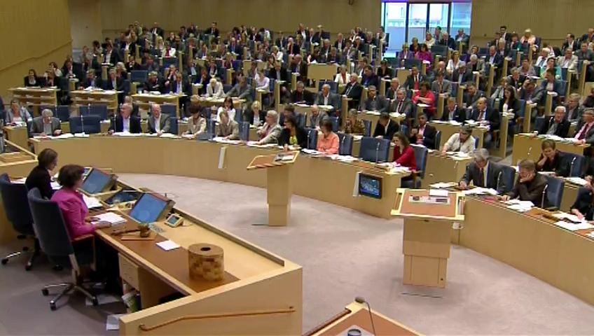 Stillbild från debatten i kammaren