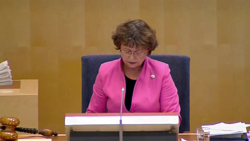 Stillbild från debatten i kammaren