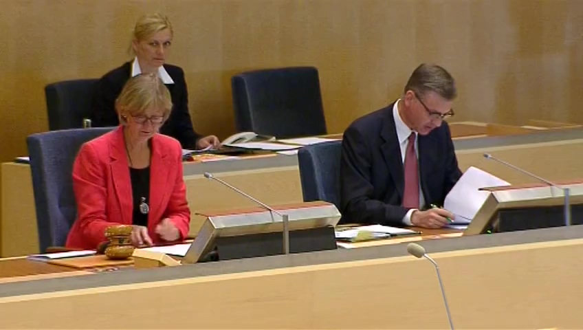Stillbild från debatten i kammaren