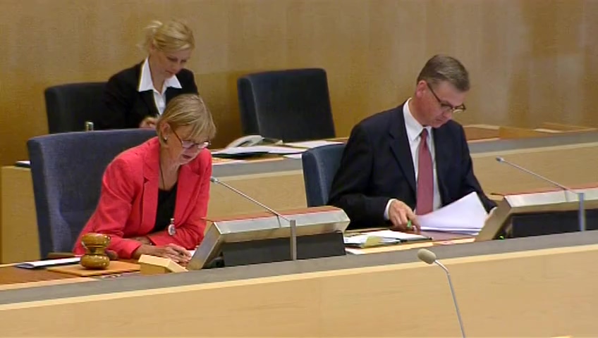 Stillbild från debatten i kammaren