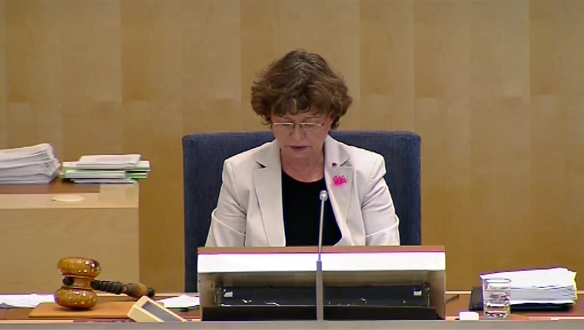Stillbild från debatten i kammaren