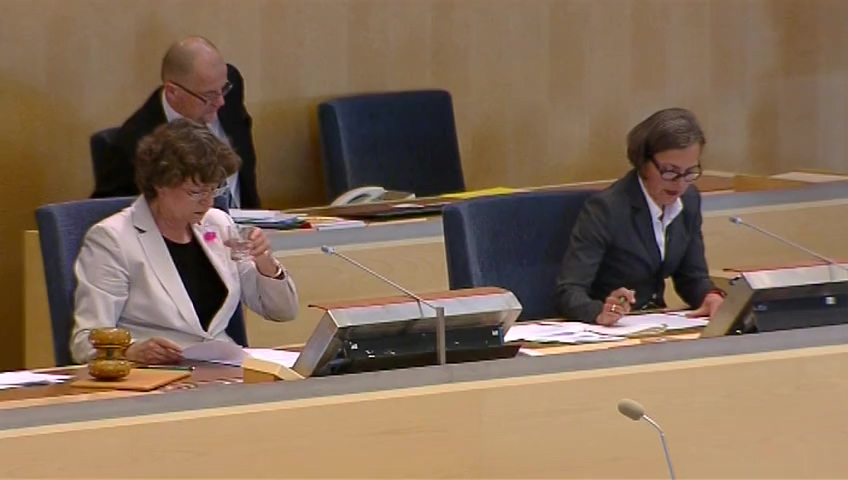 Stillbild från debatten i kammaren