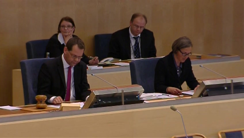 Stillbild från debatten i kammaren