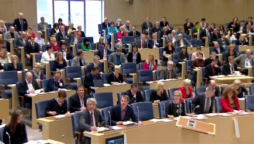 Stillbild från debatten i kammaren