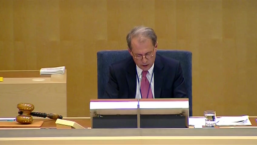 Stillbild från debatten i kammaren