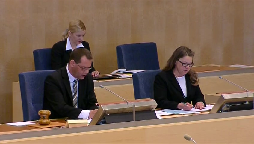 Stillbild från debatten i kammaren