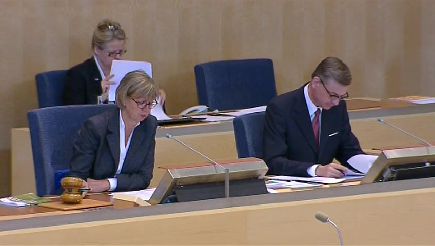 Stillbild från debatten i kammaren