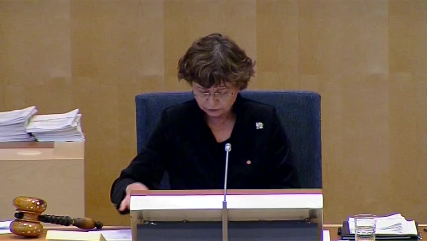 Stillbild från debatten i kammaren