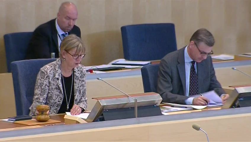 Stillbild från debatten i kammaren