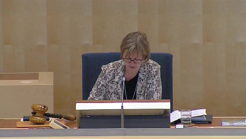 Stillbild från debatten i kammaren