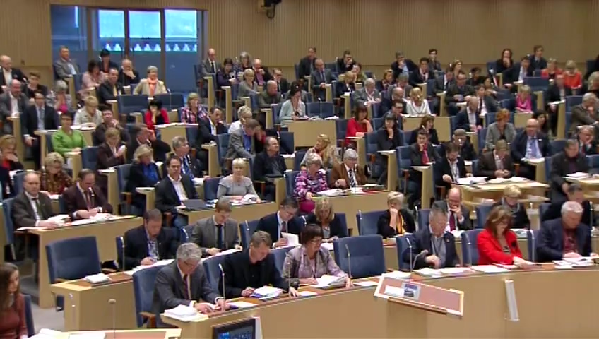 Stillbild från debatten i kammaren