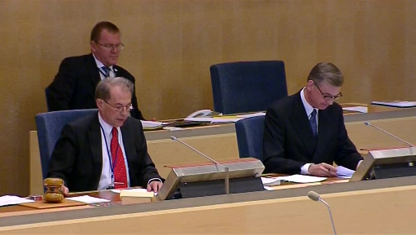 Stillbild från debatten i kammaren