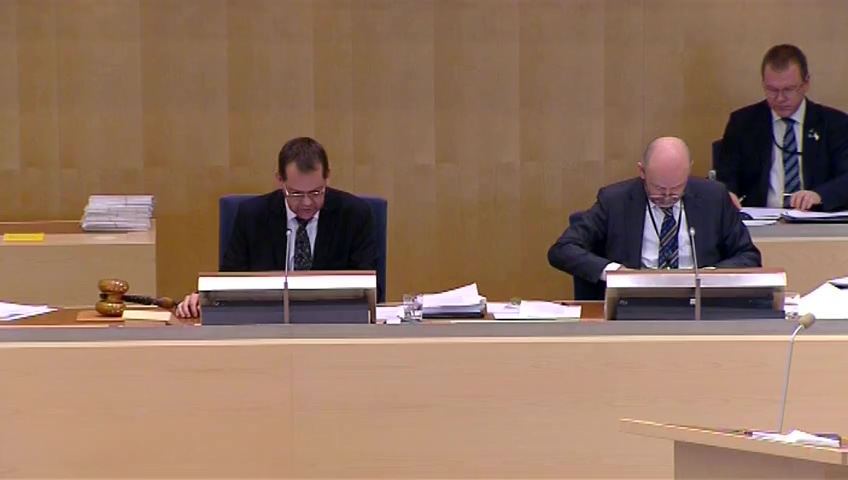 Stillbild från debatten i kammaren