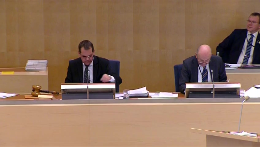 Stillbild från debatten i kammaren