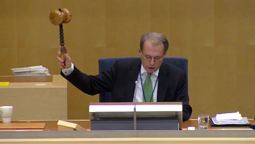 Stillbild från debatten i kammaren