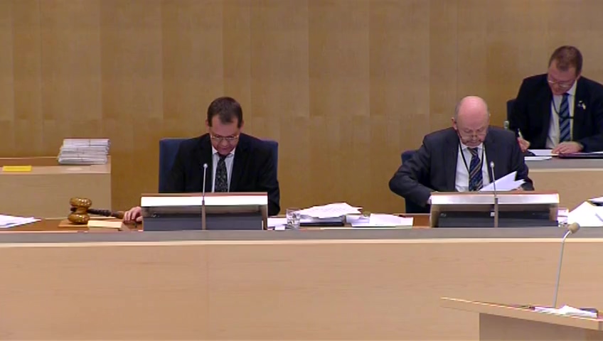 Stillbild från debatten i kammaren