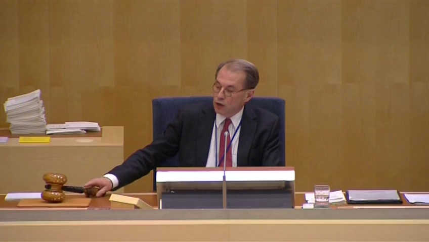 Stillbild från debatten i kammaren