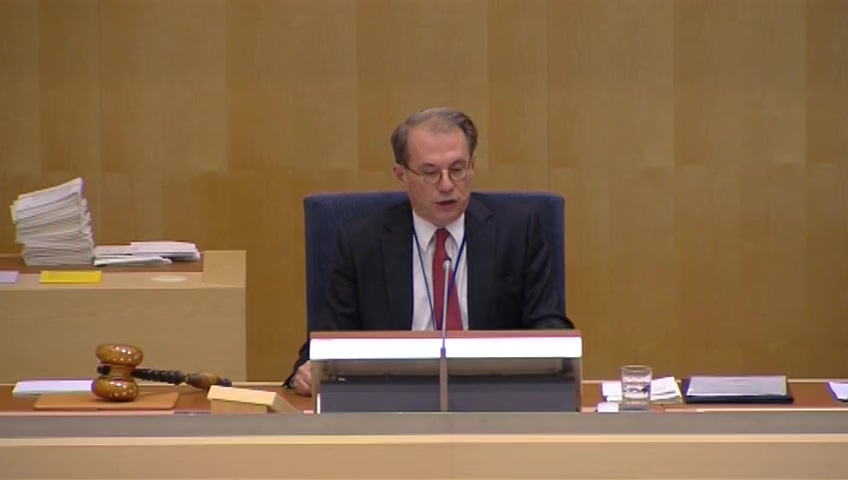 Stillbild från debatten i kammaren