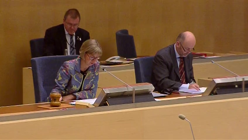 Stillbild från debatten i kammaren