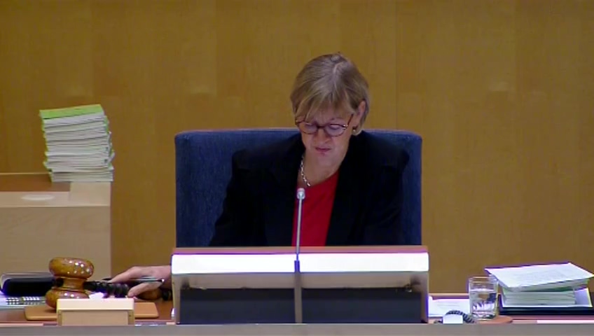 Stillbild från debatten i kammaren