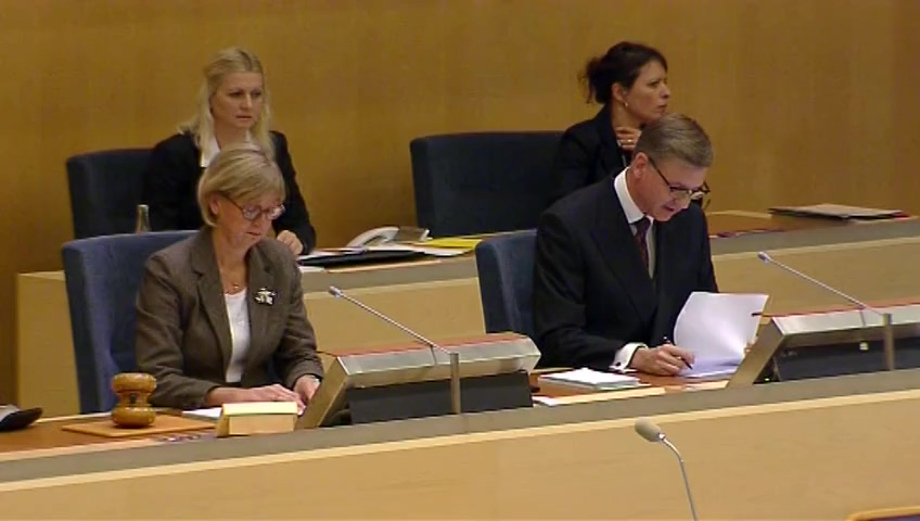 Stillbild från debatten i kammaren