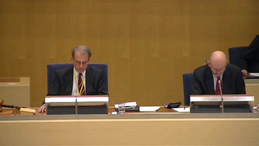 Stillbild från debatten i kammaren