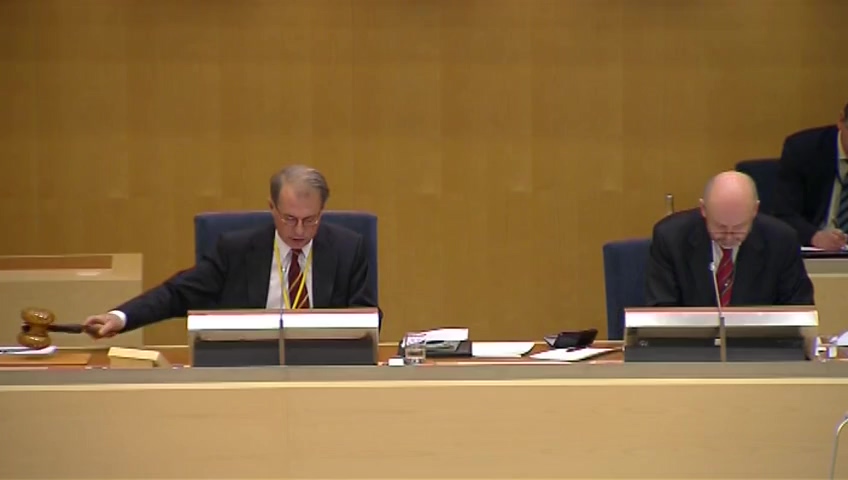 Stillbild från debatten i kammaren