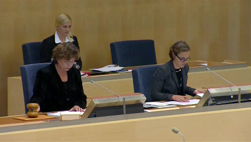 Stillbild från debatten i kammaren